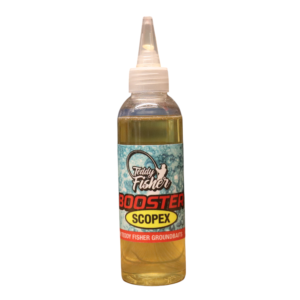 Scopex Booster – Creamy, sweet liquid fishing attractant in 250ml bottle. PVA-friendly and ideal for boosting hookbaits and groundbait.