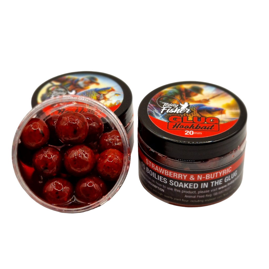 Strawberry & N-Butyric Glug Hookbaits 15x20mm